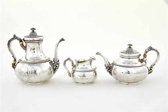 Appraisal: Whiting sterling three-piece tea and coffee set New York circa