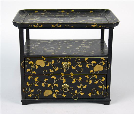 Appraisal: JAPANESE LACQUER TWO DRAWER TABLE STAND height inches width inches