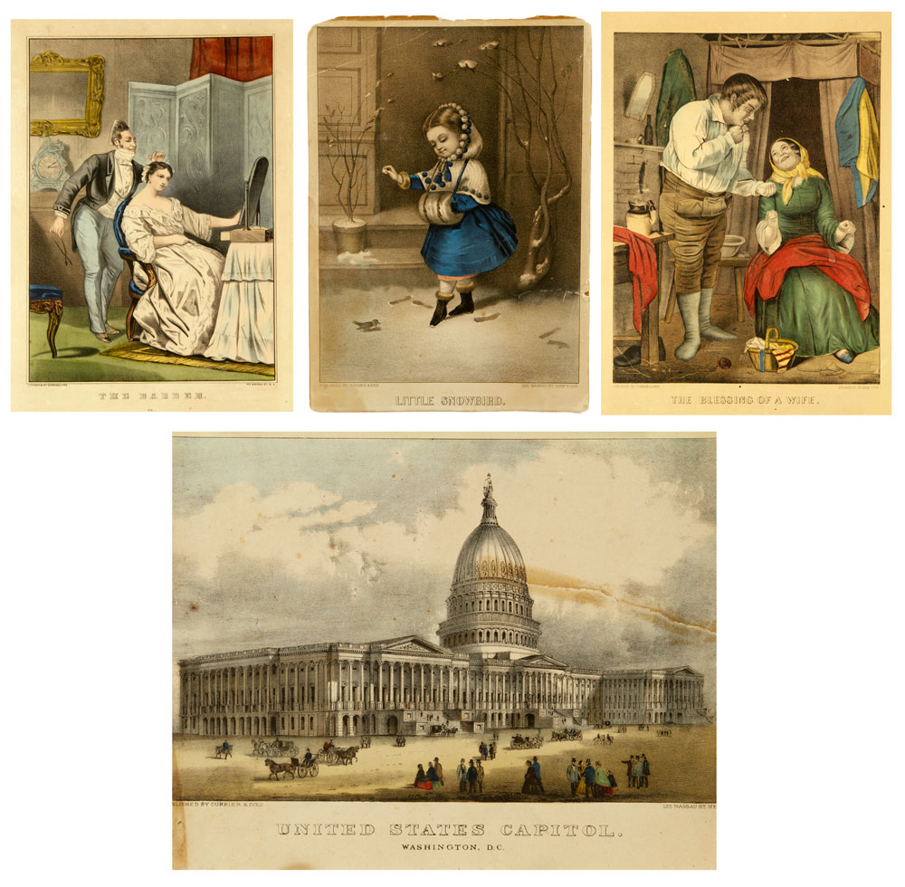 Appraisal: - Currier Ives Prints Lot of four Currier Ives prints