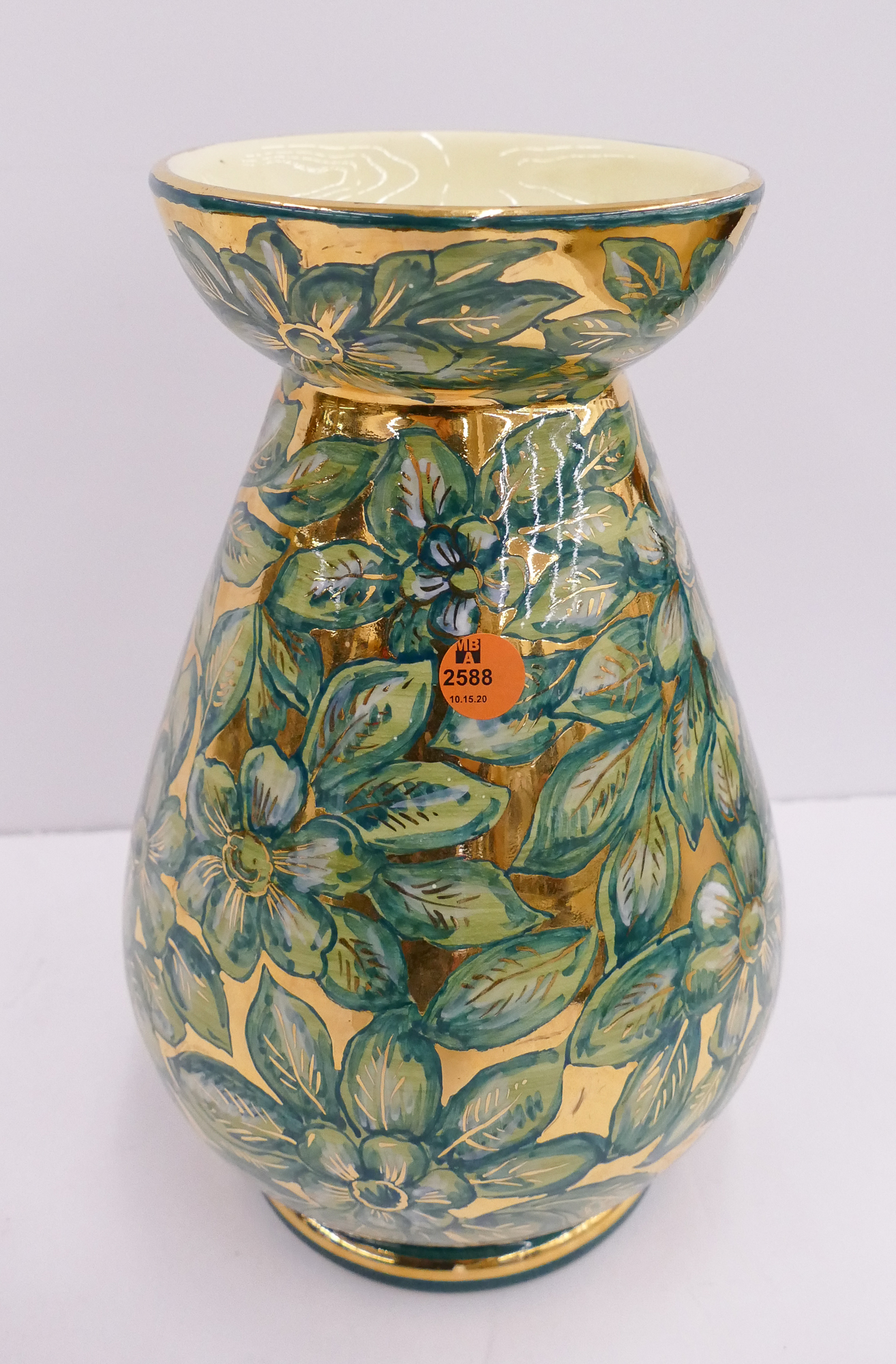 Appraisal: Sberna Deruta Italian Luster Leaf Vase- ''