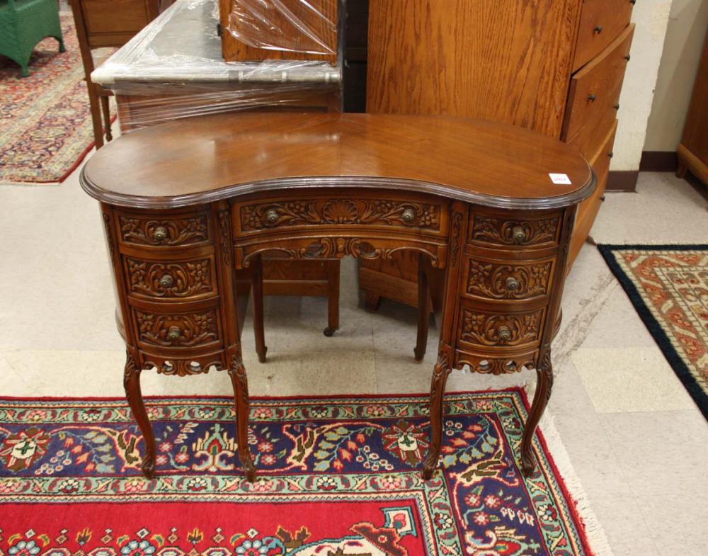 Appraisal: LOUIS XV STYLE KIDNEY-SHAPED WRITING DESK American mid- th century