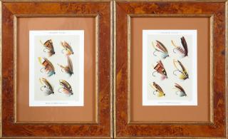 Appraisal: Salmon Flies th c pair of colored lithograp Salmon Flies