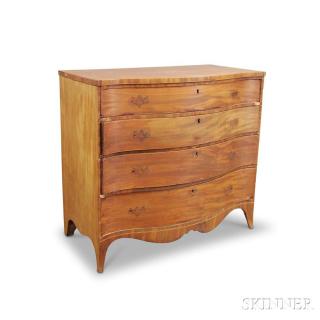 Appraisal: Federal Mahogany Serpentine Chest of Drawers New York early th