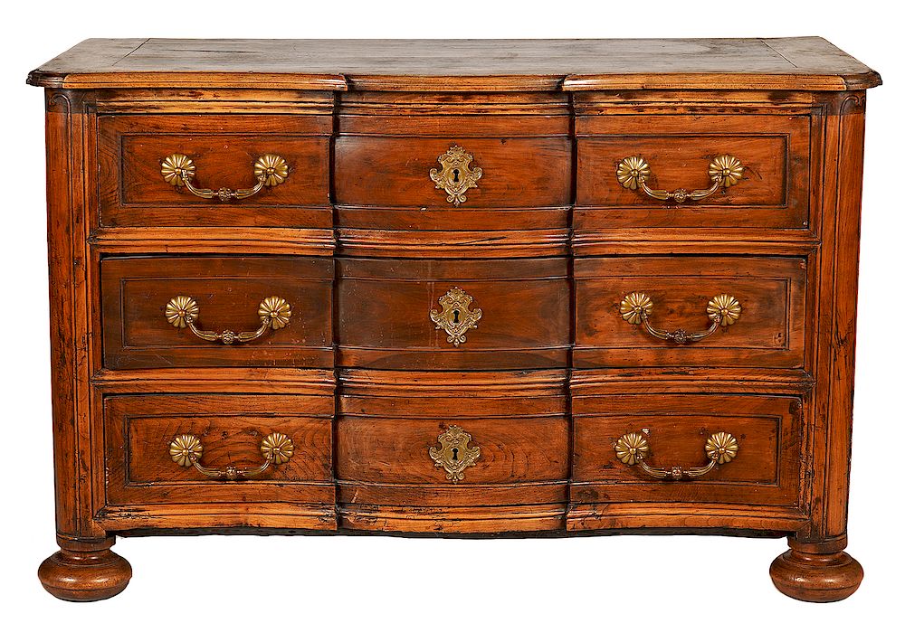 Appraisal: French Walnut th Ct Provincial Commode drawer French walnut th