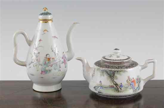 Appraisal: Two Chinese famille rose teapots Republic period - the first