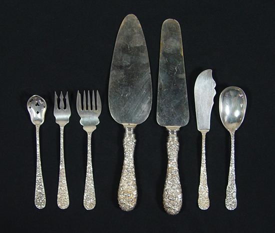 Appraisal: Stieff Rose Sterling Flatware Serving Pieces Consisting of butter knife