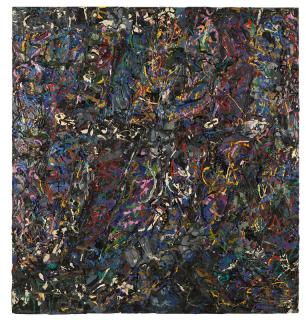 Appraisal: Neil Williams Splatter paint skin abstract with foam brushes unsigned