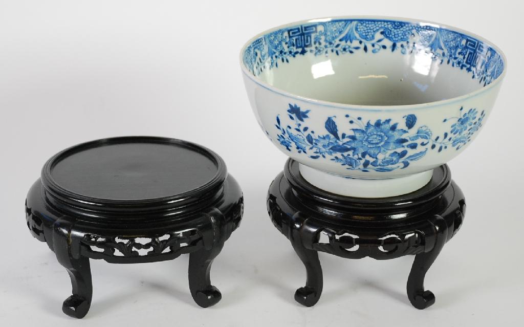 Appraisal: CHINESE BLUE AND WHITE PORCELAIN BOWL steep sided footed form