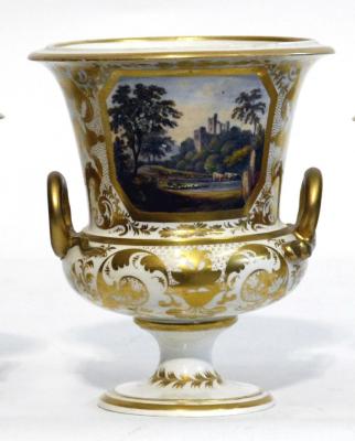 Appraisal: A DERBY PORCELAIN URN with gilded rim and snake loop