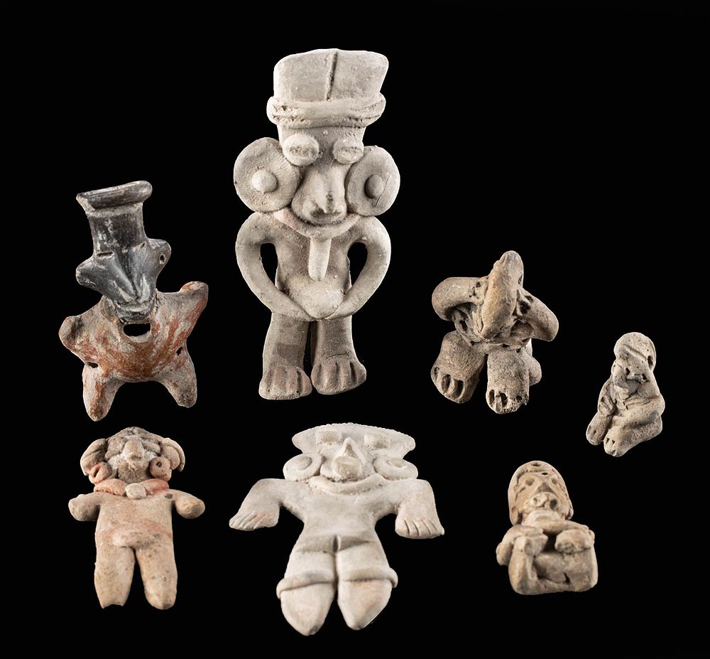 Appraisal: Miniature West Mexican Pottery Figures Pre-Columbian West Mexico Chupicuaro ca