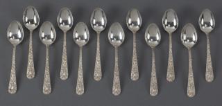 Appraisal: S Kirk Son sterling Repousse egg spoons l S Kirk