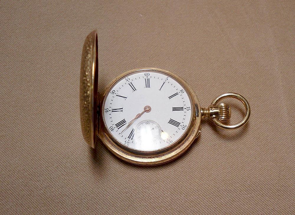 Appraisal: Lady's Gold Pocket Watch Hunting case marked K on both