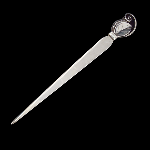 Appraisal: LaPaglia sterling letter opener with leaf and scroll handle t