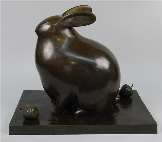 Appraisal: IGOR GALANIN American b RABBIT WITH STRAWBERRIES bronze with brown