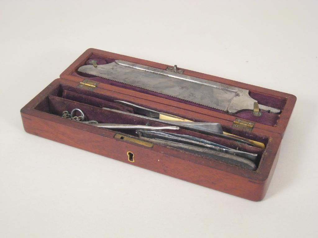 Appraisal: A th Century Field Surgeon's part set of Instruments including