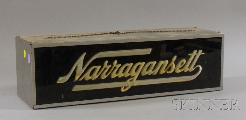 Appraisal: Vintage Narragansett Beer Advertising Liquid Light Hanging Cabinet Sign Liquid