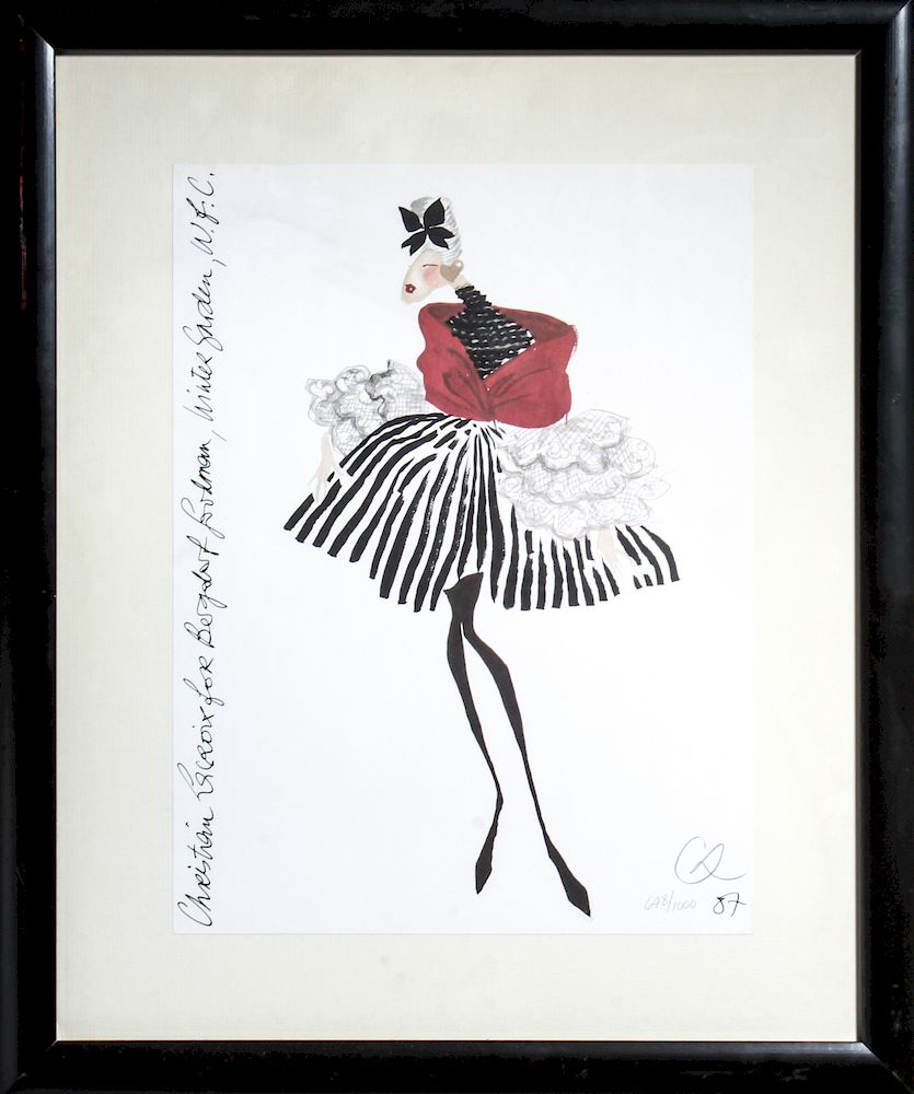 Appraisal: Christian Lacroix Fashion Illustration Lithograph Fashion illustration Christian Lacroix for