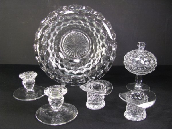 Appraisal: Six assorted pieces of Fostoria glass American pattern Two piece