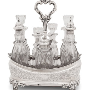 Appraisal: A George III Silver Cruet Set John Evans II London