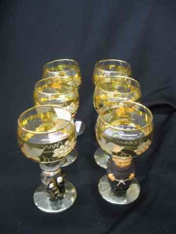 Appraisal: Set of Goebel Hummel Figural Glasses includes monk chimney sweep