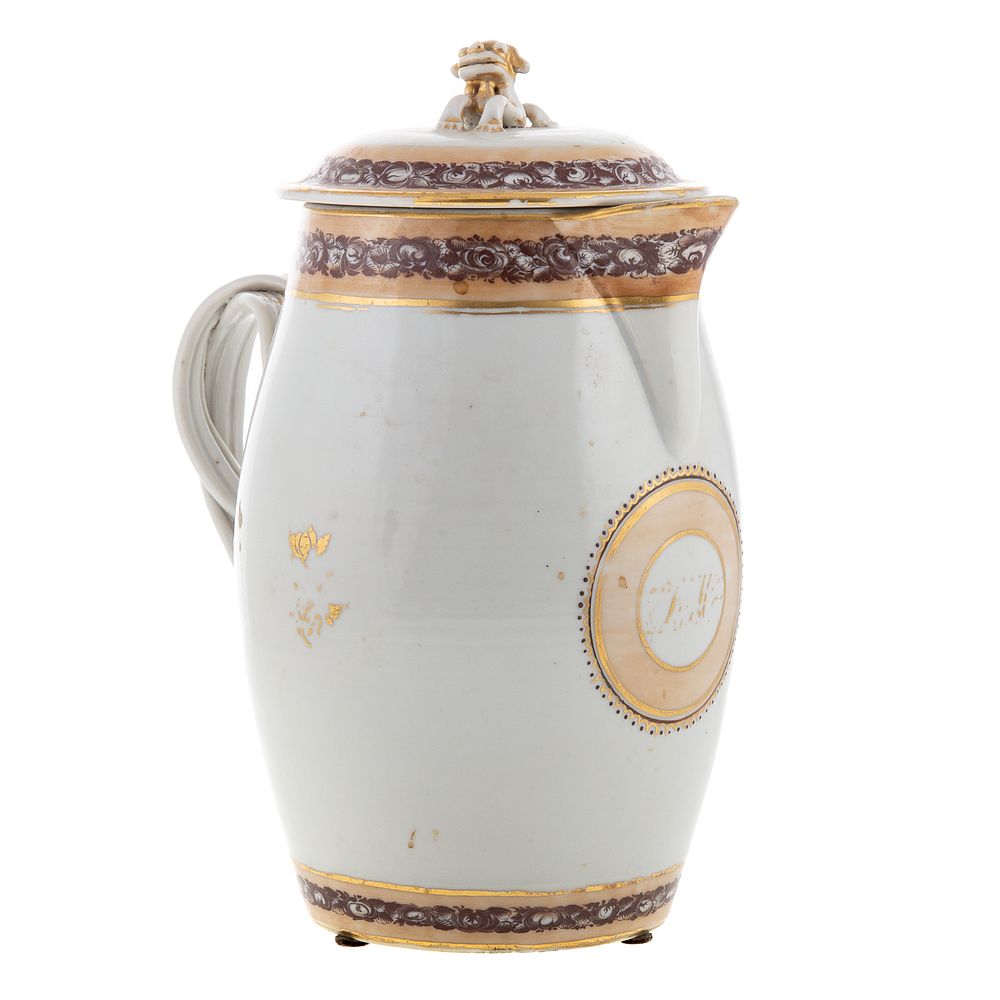 Appraisal: Chinese Export Cider Flagon Circa peach band with sepia floral