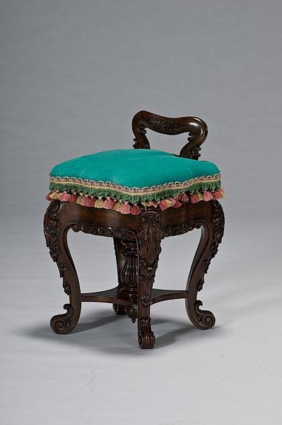 Appraisal: ROCOCO REVIVAL UPHOLSTERED PIANO STOOL American last quarter th century