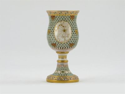 Appraisal: A Royal Worcester double walled goblet in the manner of