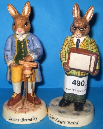 Appraisal: Royal Doulton Bunnykins Figures John Logie Baird DB And James