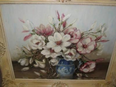 Appraisal: MARION BROOM Still Life with Flowers in a Blue Jug