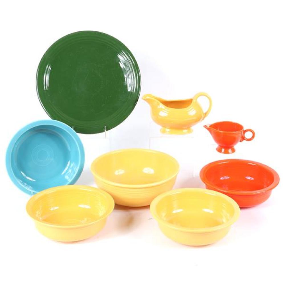 Appraisal: FIESTA WARE MULTI COLORED PC SERVING GROUP SERVING BOWLS ORANGE