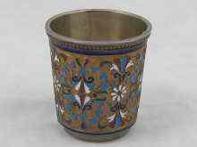 Appraisal: A Russian silver vodka tot with cloisonne enamel decoration Moscow