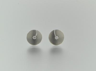 Appraisal: A Pair of Platinum and Diamond Earrings Platinum earrings of