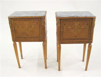 Appraisal: Pair of satinwood gilt metal mounted side cabinets Each with