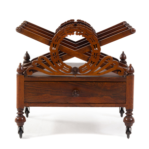 Appraisal: A Late Regency Rosewood Canterbury th Century Height inches