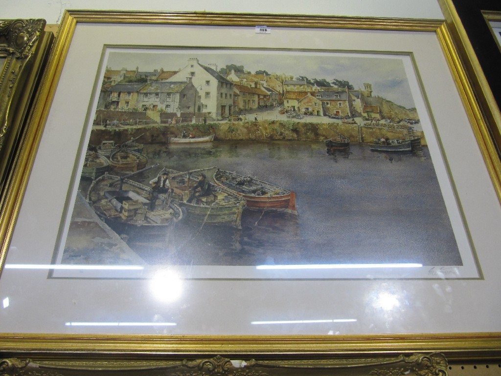 Appraisal: After E R STURGEON Limited Edition print 'Crail Harbour' signed