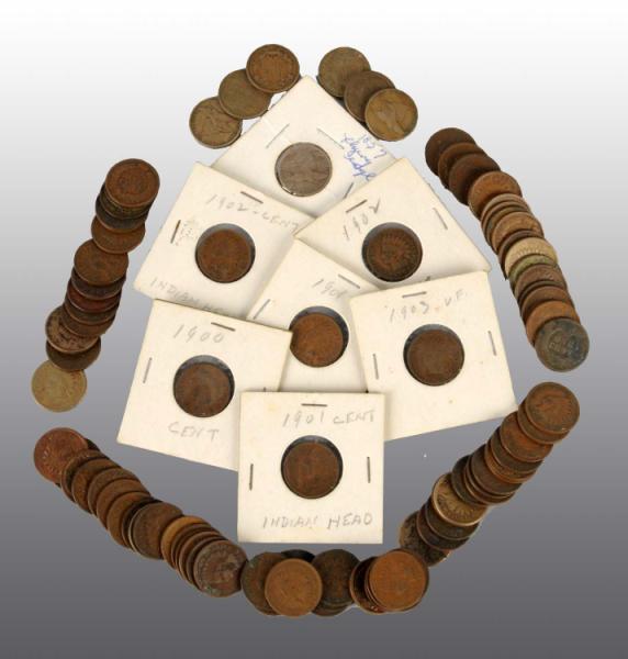 Appraisal: Lot of Penny Coins Description Includes Indian and seven Flying