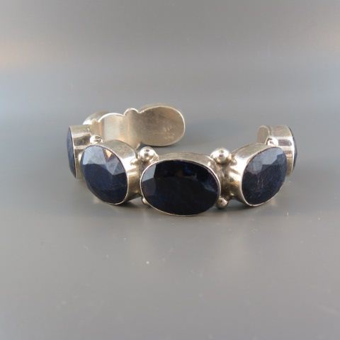 Appraisal: Sapphire Bracelet rich oval blue African gems weighing over carats