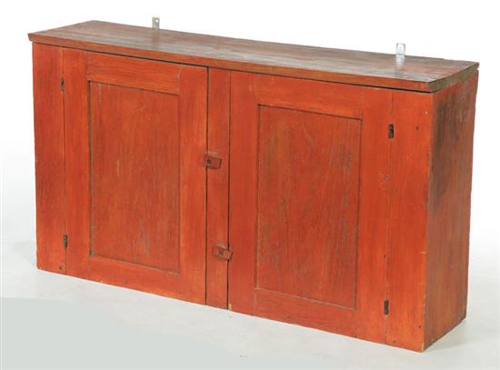 Appraisal: HANGING CUPBOARD American st half- th century mixed woods Two