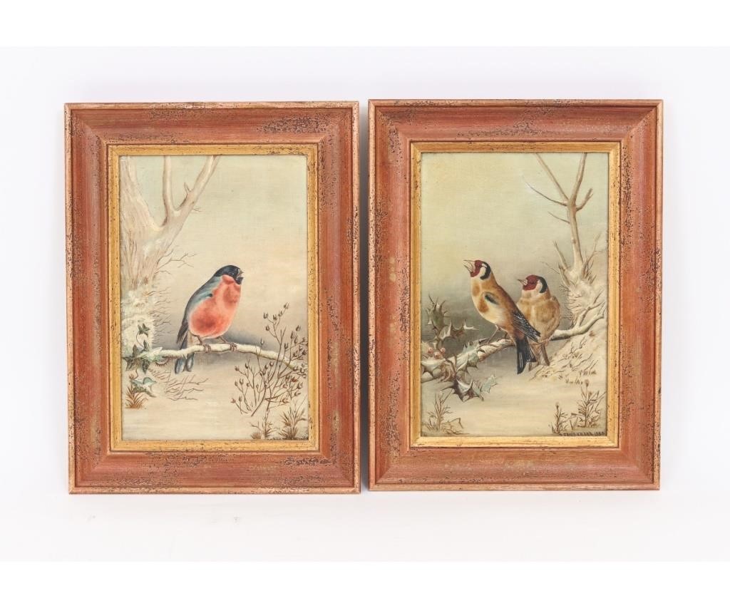 Appraisal: Pair of Ben Austrian - American oil on canvas winter