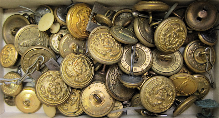 Appraisal: THIRTY-FIVE MILITARY UNIFORM BUTTONS lighthouse establishment four three ten five