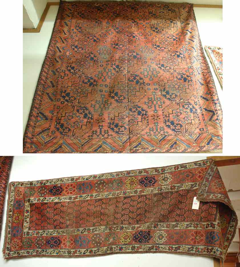 Appraisal: TWO HAND KNOTTED ANTIQUE RUGS ' '' X ' ''