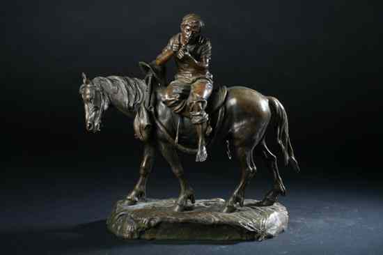 Appraisal: AFTER ANTOINE BOFILL Spanish - Horse with Young Rider Bronze