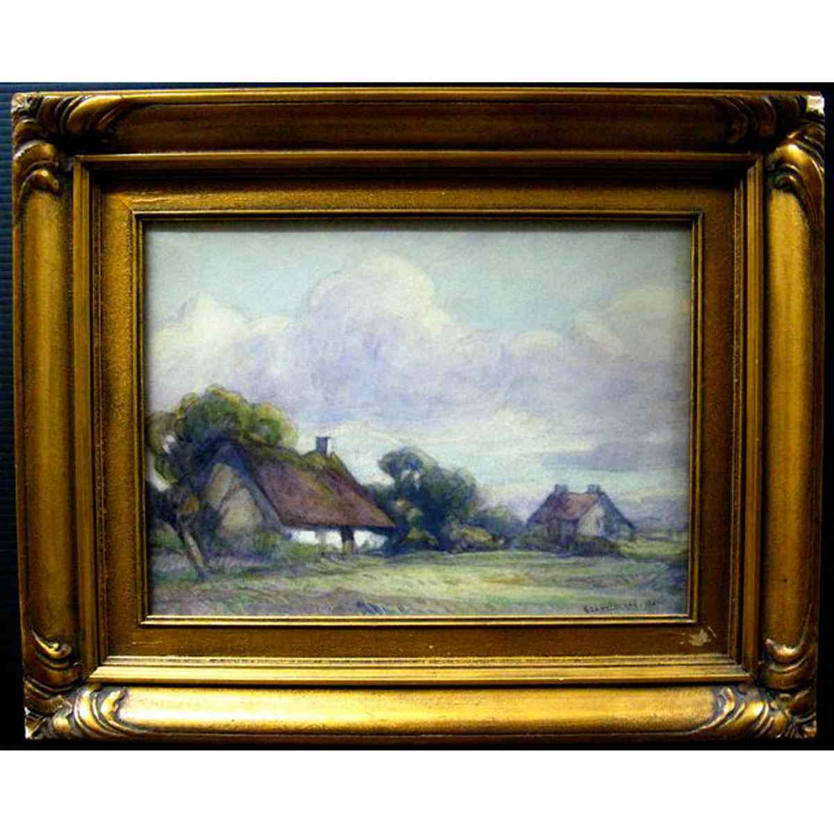 Appraisal: GEORGES CHAVIGNAUD CANADIAN - DUTCH FARM WATERCOLOUR SIGNED AND DATED