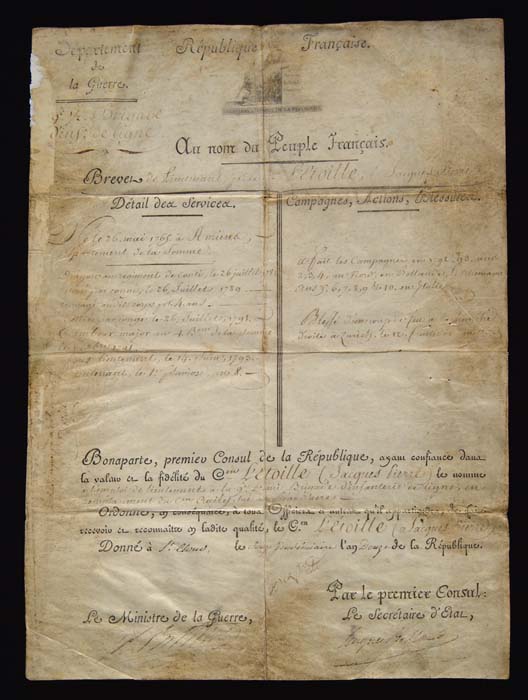 Appraisal: NAPOLEON BONAPARTE SIGNED DOCUMENT - x - partially printed vellum