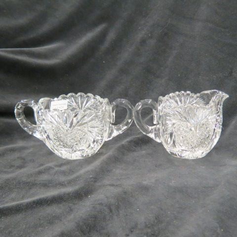 Appraisal: Cut Glass Creamer Sugar heart decor tall brilliant period