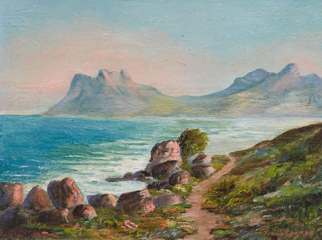 Appraisal: FREIDA LOCK SOUTH AFRICAN - COASTAL SCENE signed lower right