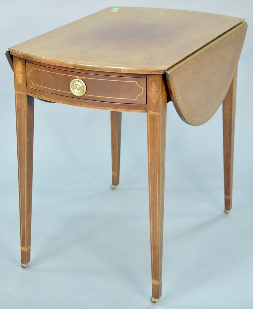 Appraisal: Baker Historic Charleston mahogany pembroke drop leaf table sun fading