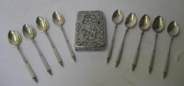 Appraisal: A SET OF FIVE RUSSIAN COFFEE SPOONS and four matching