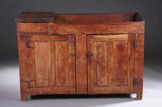 Appraisal: AMERICAN COUNTRY PINE DRY SINK mid- th century modified Partitioned