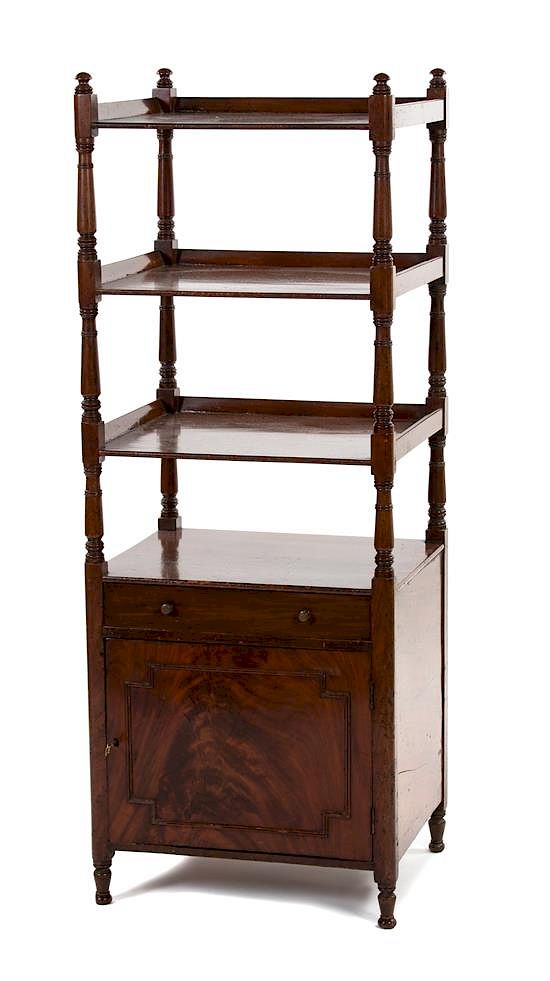 Appraisal: An English Mahogany Etagere An English Mahogany Etagere TH CENTURY